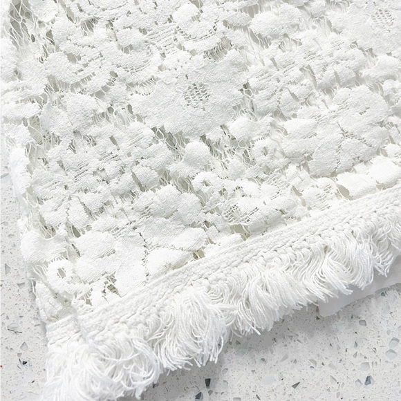 Bailey 44 Top Tusk Boho Ivory Lace & Fringe Cold Shoulder Women’s Small - Picture 6 of 11